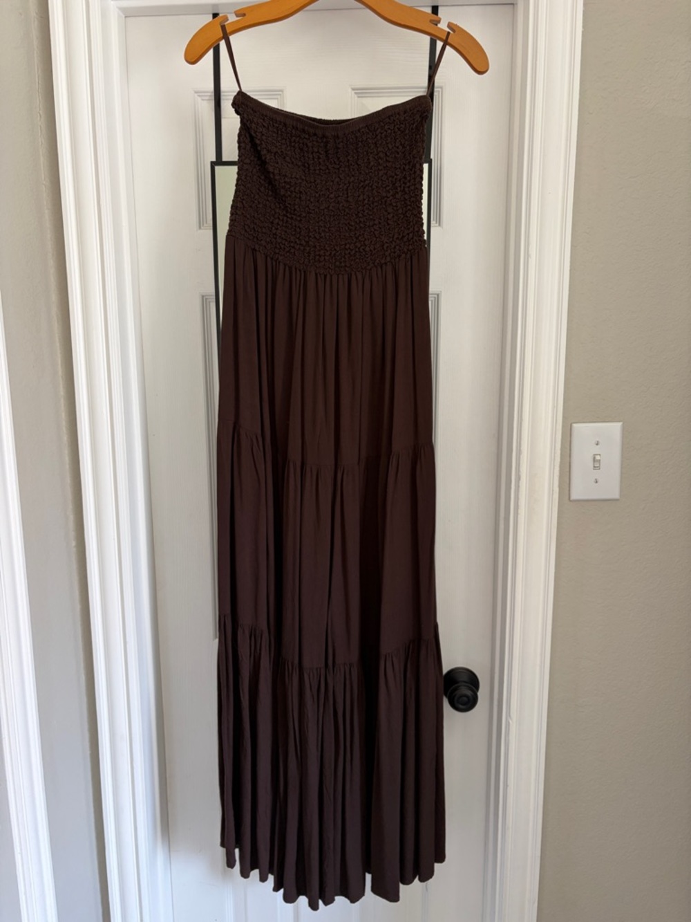 Michael by Michael Kors Strapless Dress – Size XS – Deep Brown – Ruched Bodice